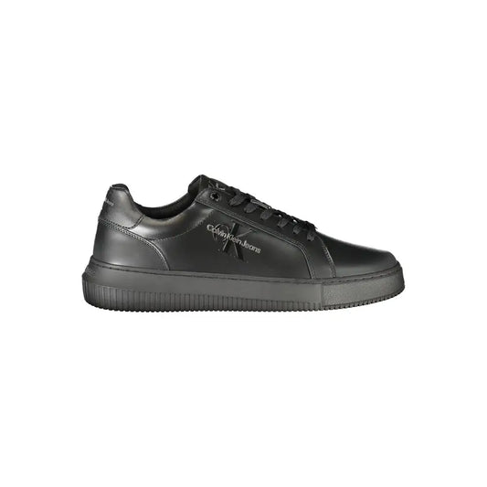 Sorte Calvin Klein polyester sneakers i sort læder med minimalistisk design