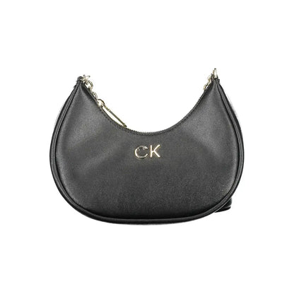 Calvin Klein sort polyester taske i sort med guld-logo