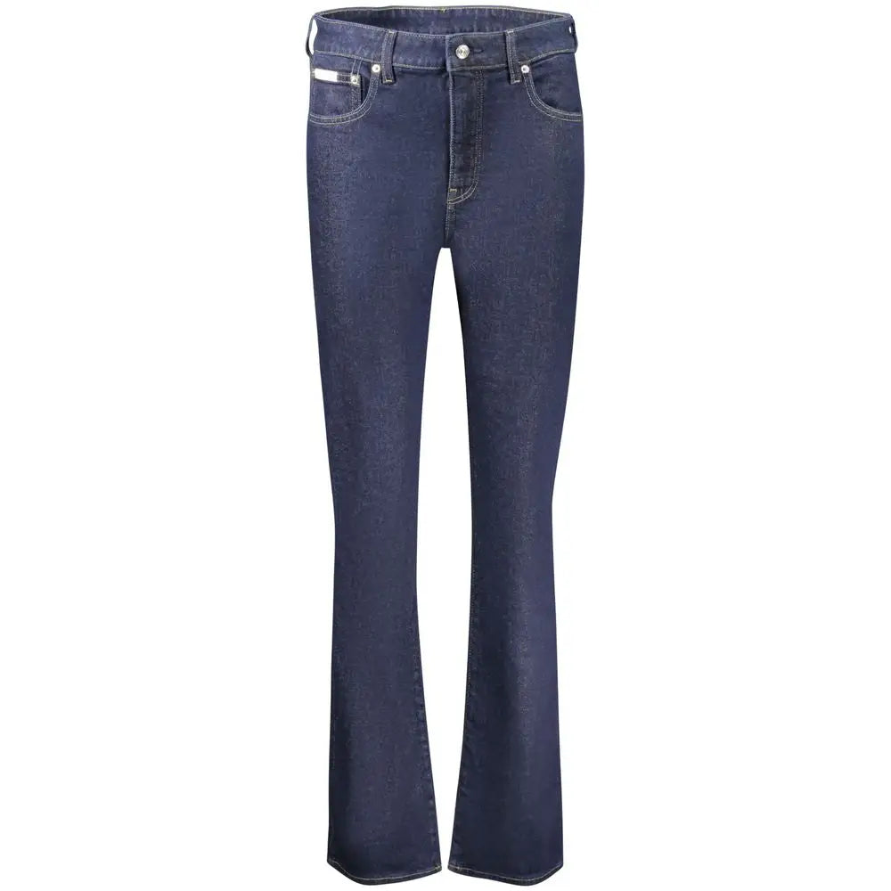 Calvin Klein Blu bomuld kvinders jeans i mørk indigo denim, ret snit og klassisk fem-lomme design