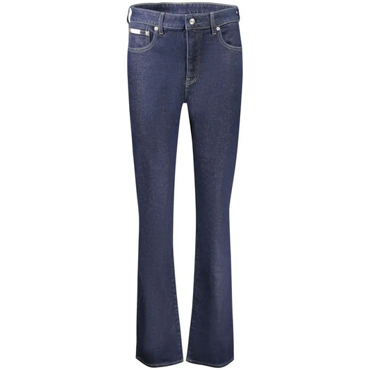 Calvin Klein Blu bomuld kvinders jeans i mørk indigo denim, ret snit og klassisk fem-lomme design