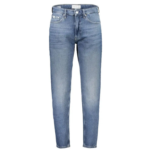 Calvin klein blue bomuld jeans bagside med logo og fadeffekt