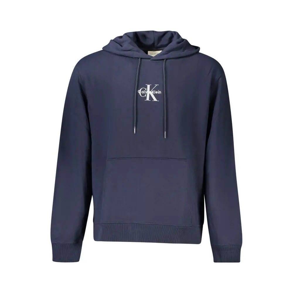 Navyblå Calvin Klein bomuldssweater med hvidt logo og snører