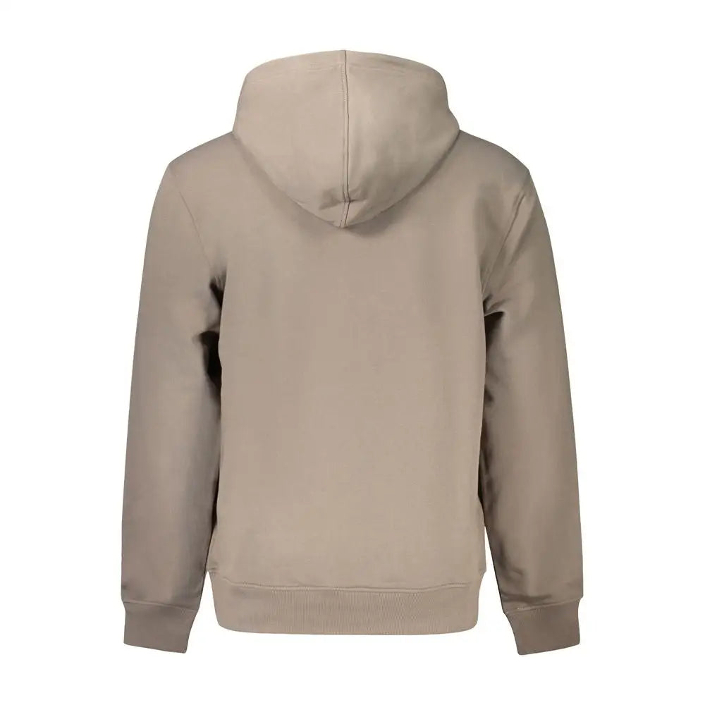 Calvin Klein beige hooded sweatshirt i blødt bomuld fra outlet mærkevarer