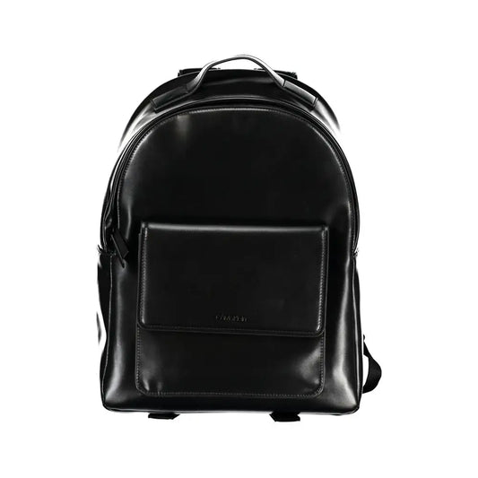 Elegant Calvin Klein black urban backpack with sleek leather design