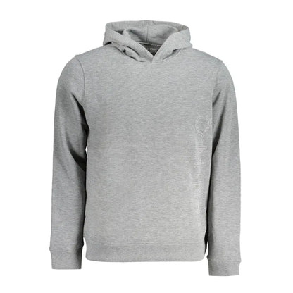 Calvin Klein grå polyester sweater med logo på ærmet, 100% originale brands