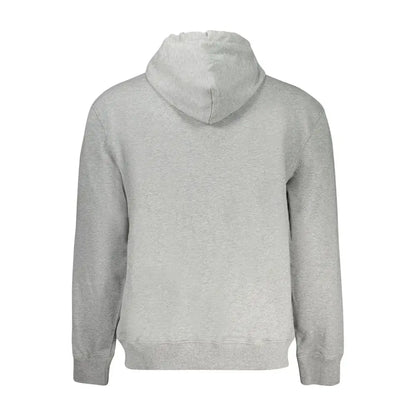 Calvin Klein grigio cotton herre-sweatshirt med hætte i lys grå