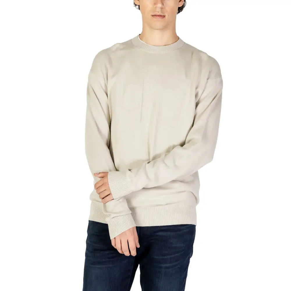 Calvin Klein Jeans Beige Organic Cotton Sweater - Sweaters