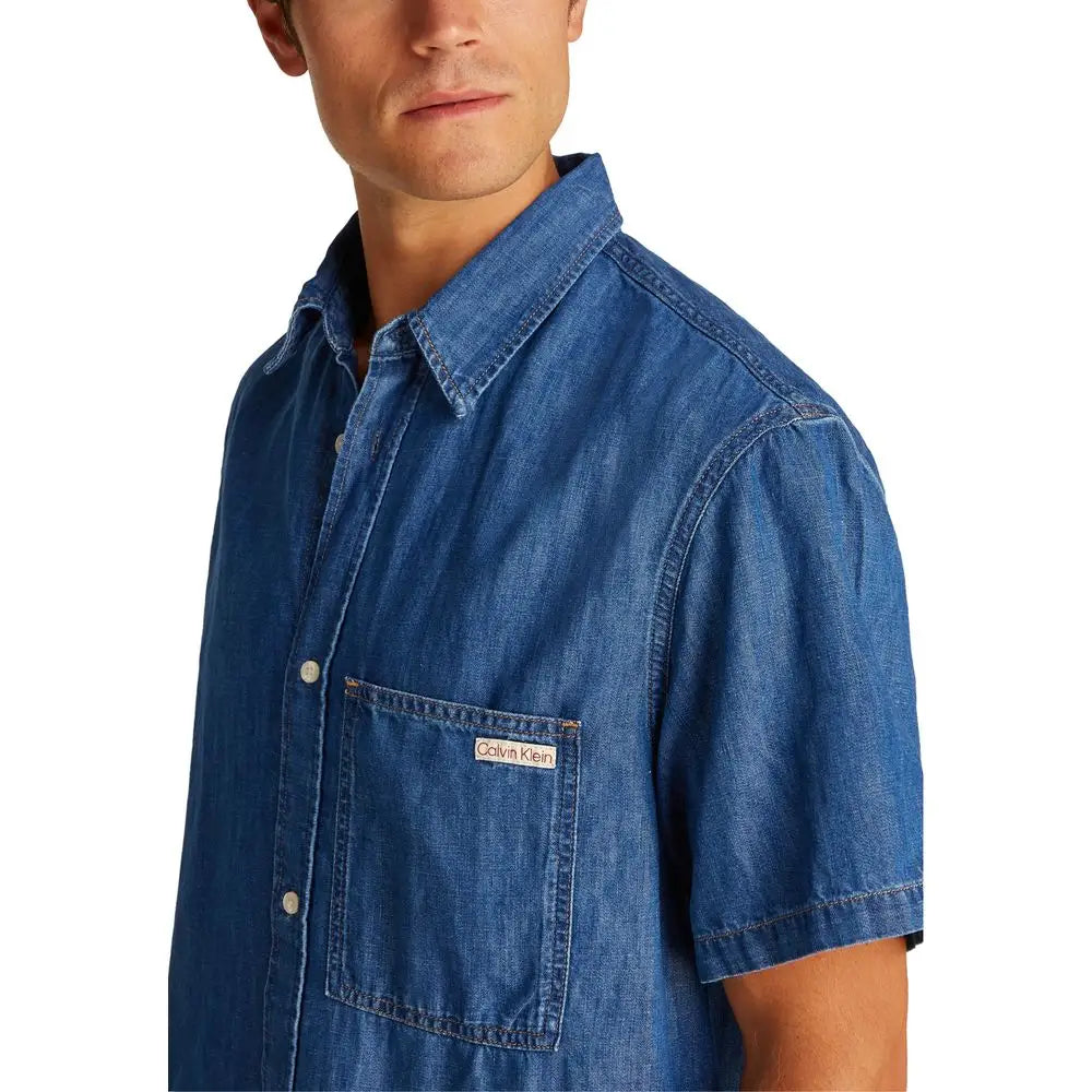Calvin Klein Jeans Blue Cotton Shirt - Skjorte