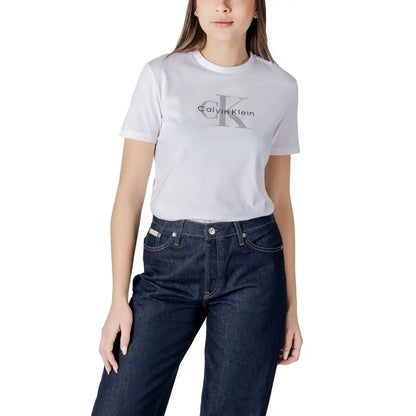 Calvin Klein Jeans White Cotton T-Shirt - T-shirts