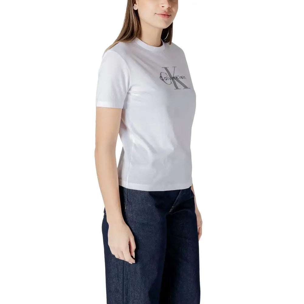 Calvin Klein Jeans White Cotton T-Shirt - T-shirts
