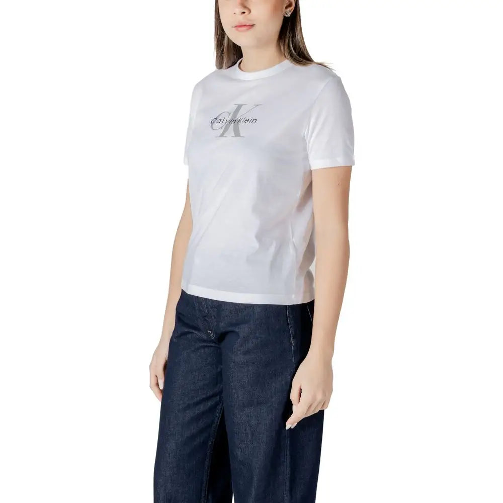 Calvin Klein Jeans White Cotton T-Shirt - T-shirts