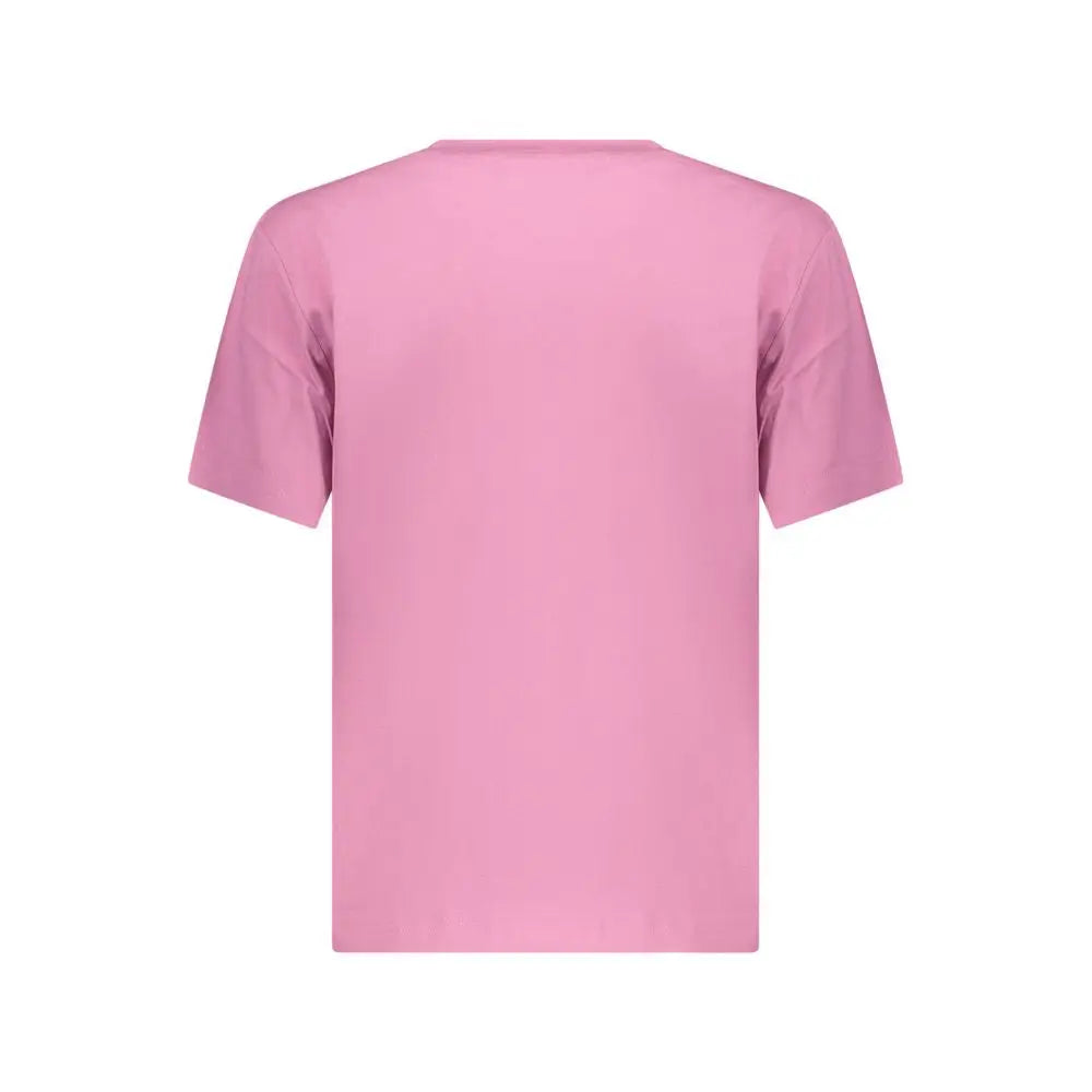 Calvin Klein Rosa bomuld kvinders T-shirt i blød pink med kortærmet crew neck