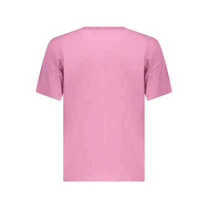 Calvin Klein Rosa bomuld kvinders T-shirt i blød pink med kortærmet crew neck