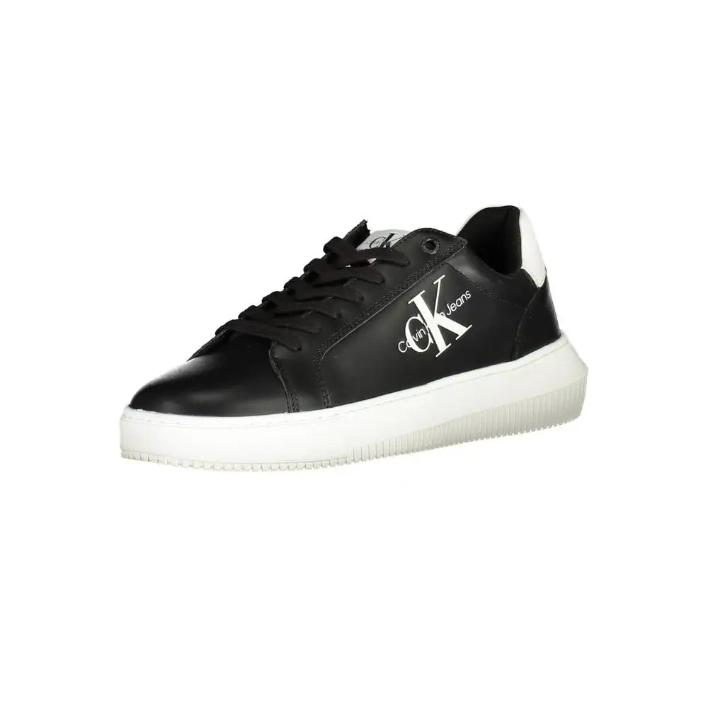Calvin Klein Sleek sorte sneakers i sort med hvid gummisål og logo