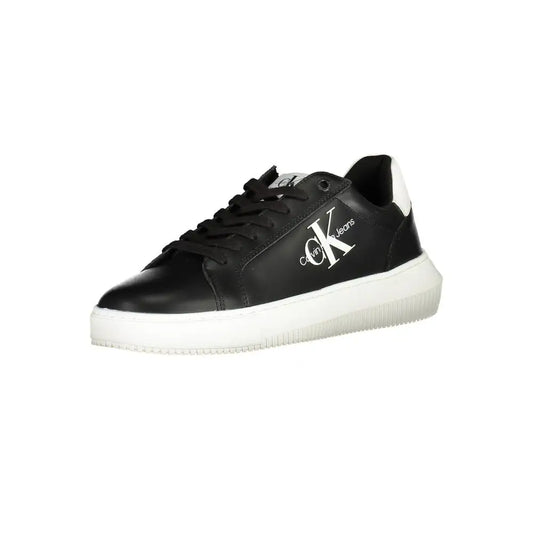 Calvin Klein Sleek sorte sneakers i sort med hvid gummisål og logo