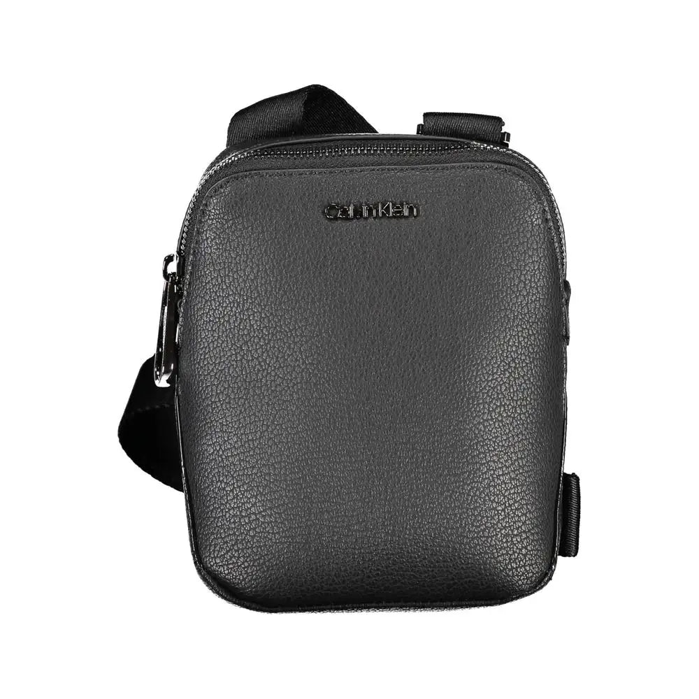 Calvin Klein Sleek Black Shoulder Bag with Logo Detail - Skuldertasker