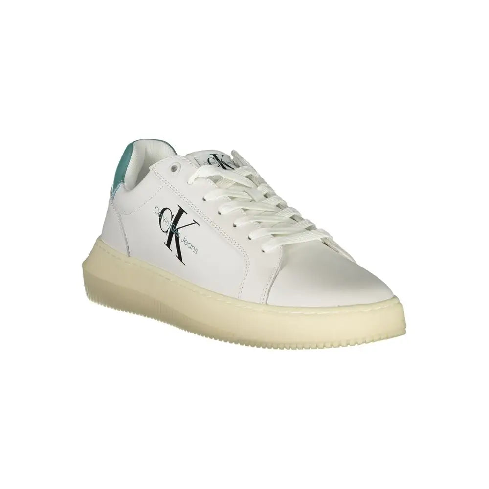 Calvin Klein Sleek White Sneakers with Eco-Conscious Design - Sneakers