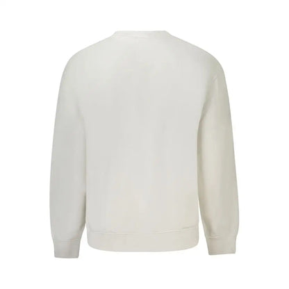 Calvin Klein hvid bomuldstrøje i creme med langærmet crewneck