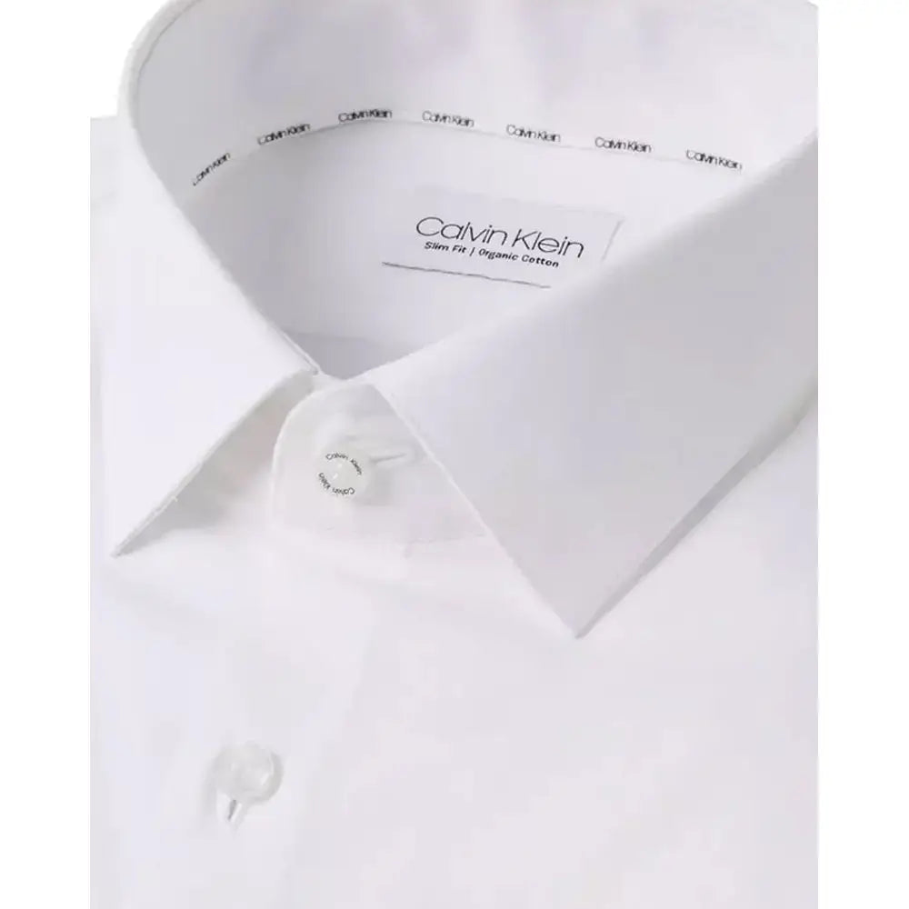 Calvin Klein White Cotton Shirt - 40 - Skjorte