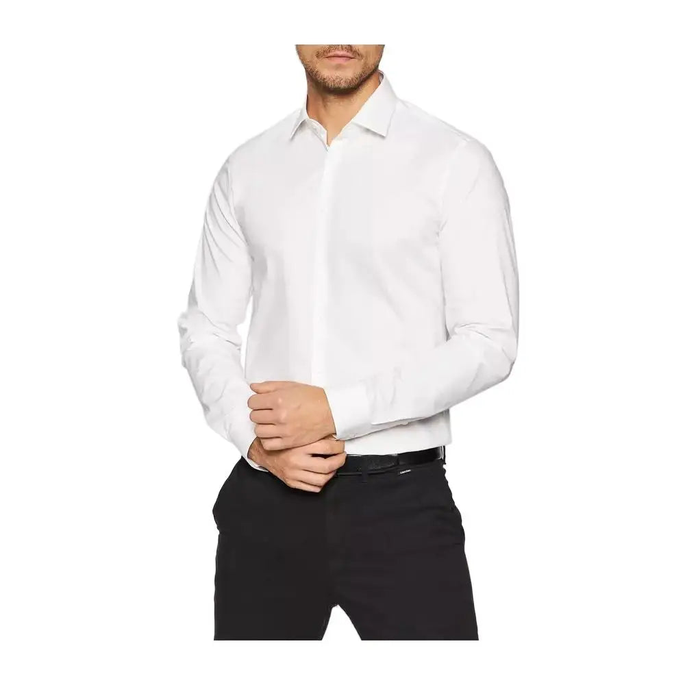 Calvin Klein White Cotton Shirt - 40 - Skjorte