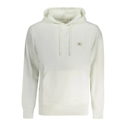 Calvin Klein hvid bomuldssweater i creme med subtil logo