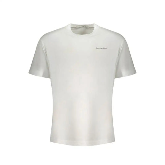 Hvid Calvin Klein bomuldst-shirt med logo, 100% originale brands