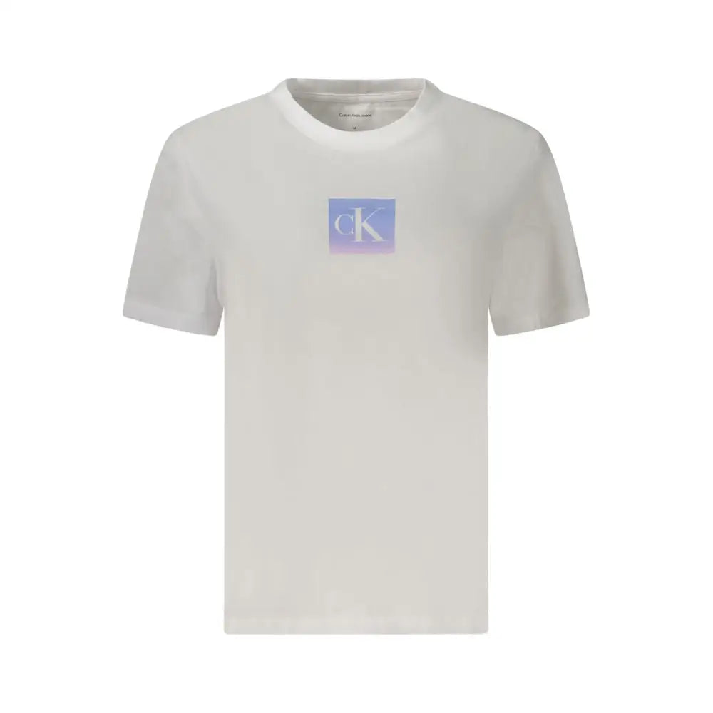 Calvin Klein creme-farvet t-shirt med subtil gradient-logo på brystet