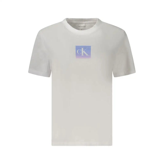 Elegant Calvin Klein creme-farvet t-shirt med gradient-logo