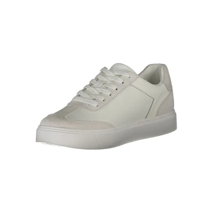 Calvin Klein hvide lædersneakers, 100% originale brands fra outlet mærkevarer