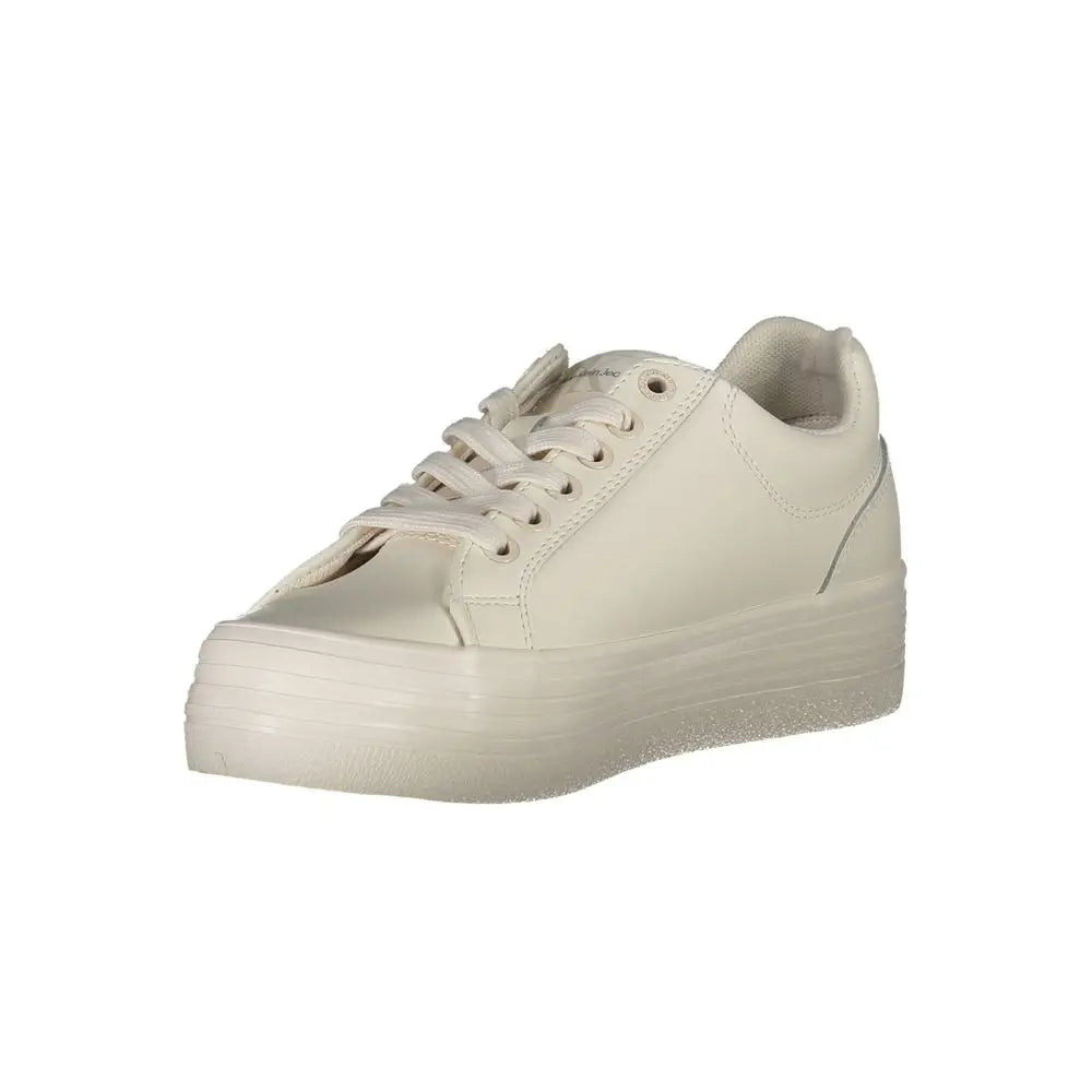 Calvin Klein White Polyester Sneakers - 40 - Sneakers