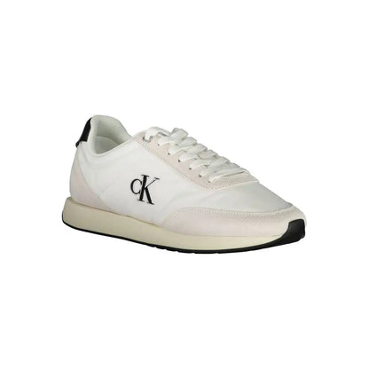 Hvide Calvin Klein sneakers i polyester med sort logo
