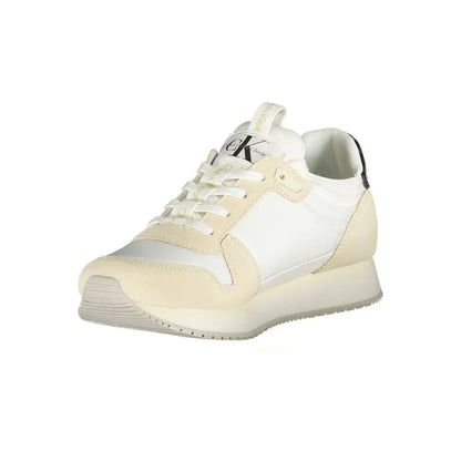 Hvid Calvin Klein polyester sneakers til kvinder, 100% originale brands
