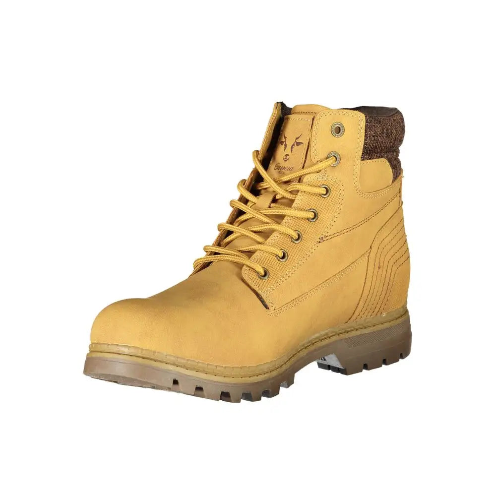 Carrera Yellow Polyester Boot i tan læder med brune accenter og robust sål