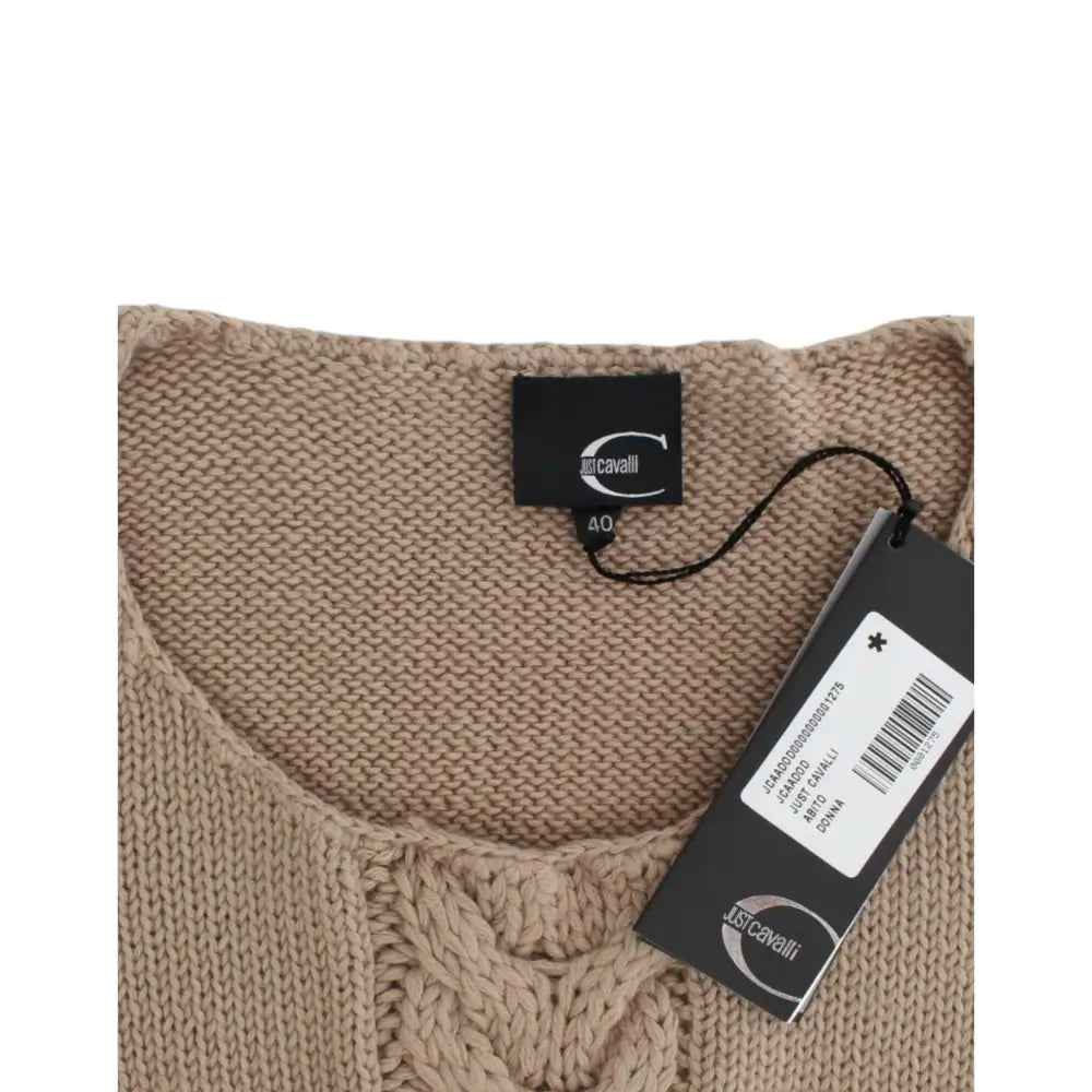 Cavalli Beige knitted wool sweater