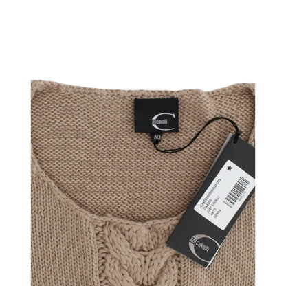 Cavalli Beige knitted wool sweater