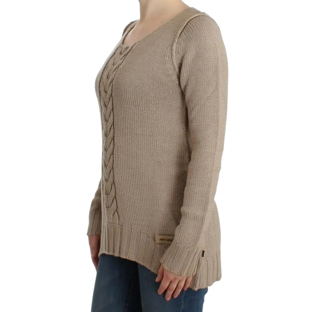 Cavalli Beige knitted wool sweater