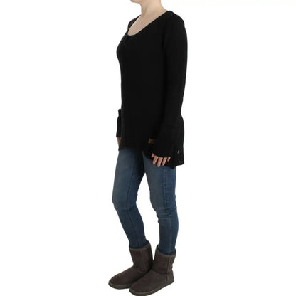 Cavalli Black knitted wool sweater