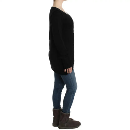 Cavalli Black knitted wool sweater
