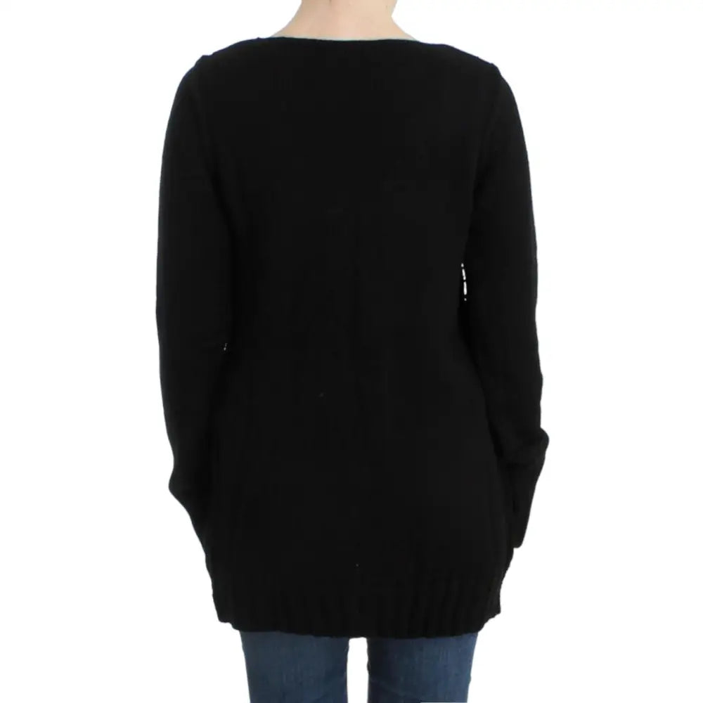 Cavalli Black knitted wool sweater