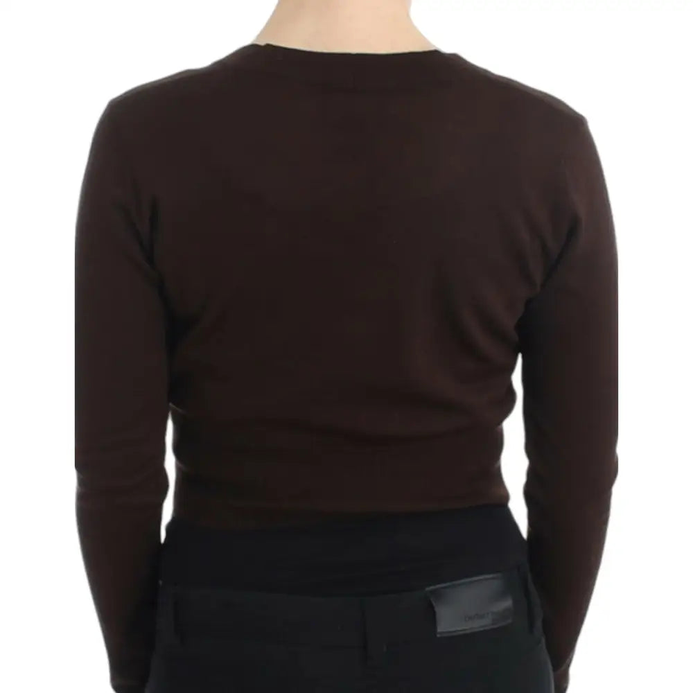 Cavalli Brown cropped wool cardigan