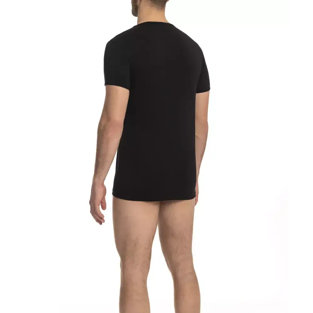 Cavalli Class Black Cotton Men T-Shirt - T-shirts