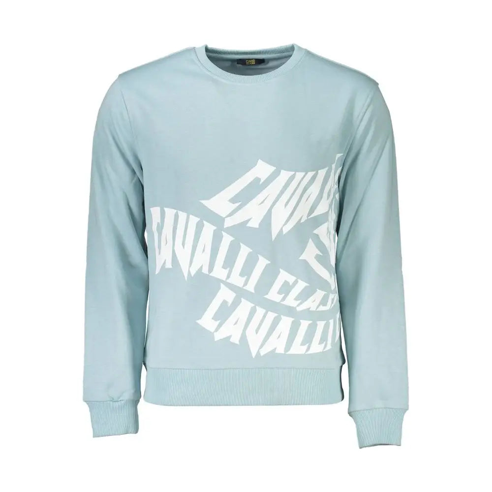 Cavalli Class Blue Cotton Sweater - Sweaters
