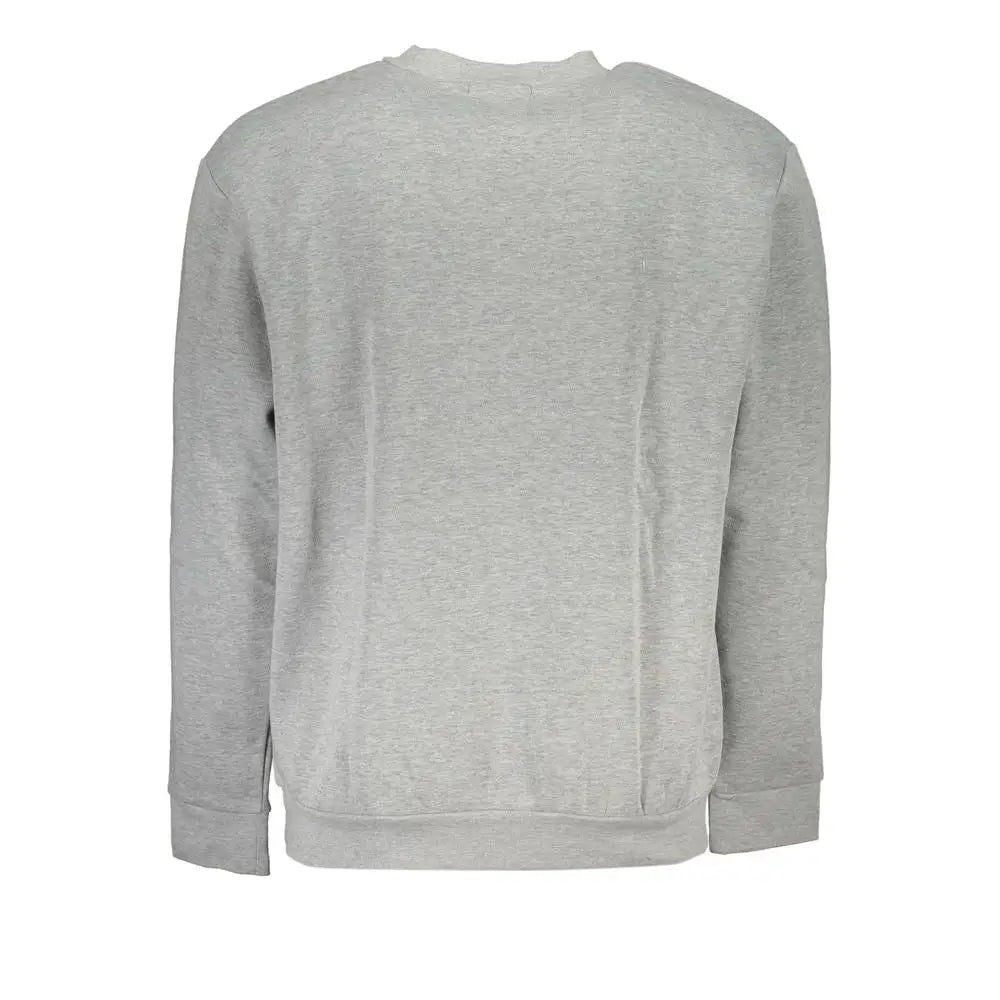 Cavalli Class elegant grå crew neck sweatshirt med ribbet manchetter
