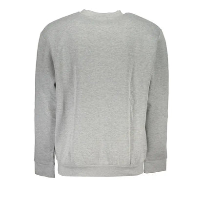 Cavalli Class elegant grå crew neck sweatshirt med ribbet manchetter