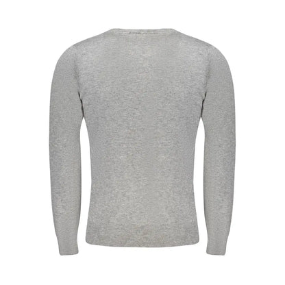 Cavalli class grå viskose herresweater i lys grå med lange ærmer og ribkant