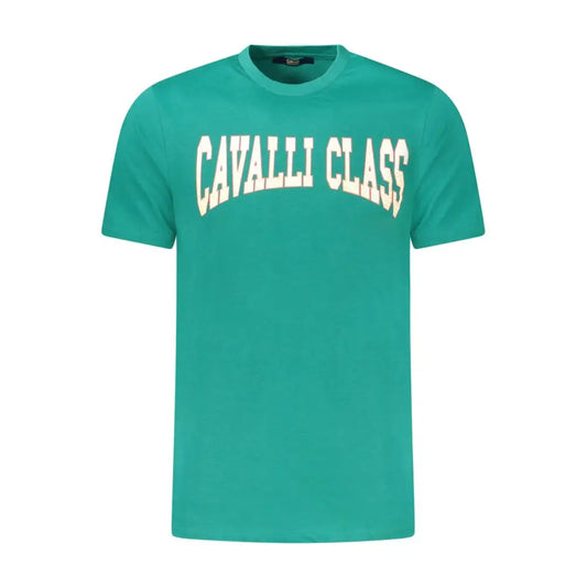 Cavalli Class Green Cotton T-Shirt - T-shirts