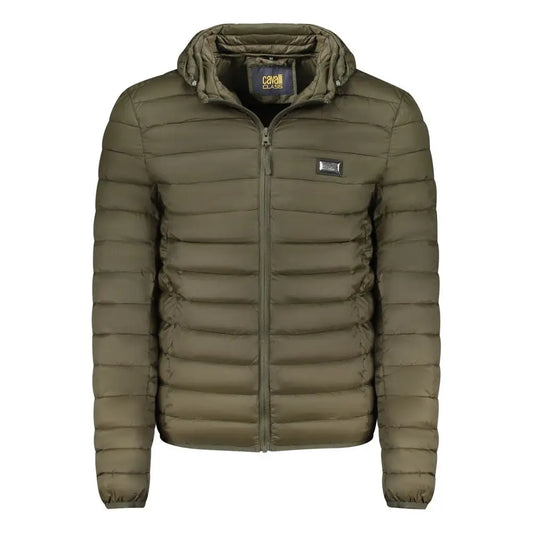 Cavalli class olive green polyester herrejakke med kapuche