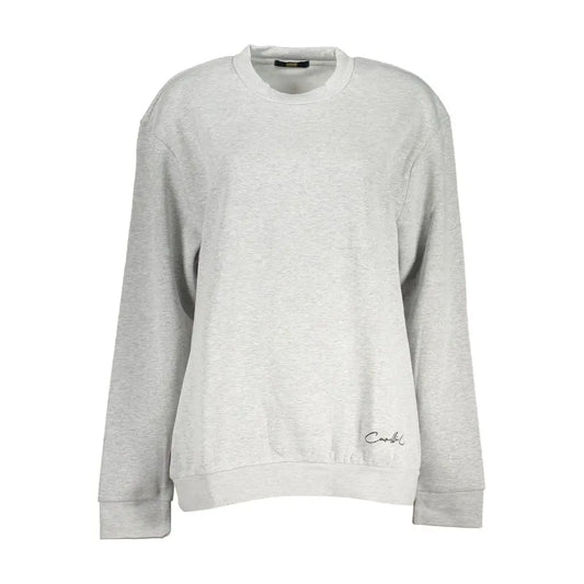 Cavalli Class Grigio polyester women sweatshirt in soft heather gray