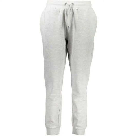 Cavalli Class Grigio polyester women’s light gray heathered sweatpants with drawstring and cuffs