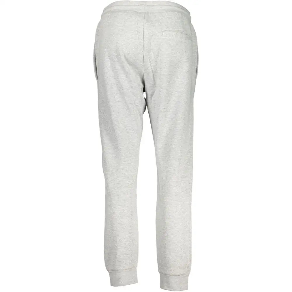 Cavalli Class Grigio polyester women’s trousers in soft heather gray with ribbed cuffs